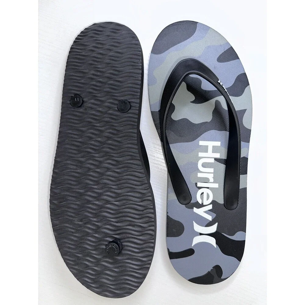 NEW Hurley Men's Flip-Flop Sandals Camo Grey/Black 11 (HU3)